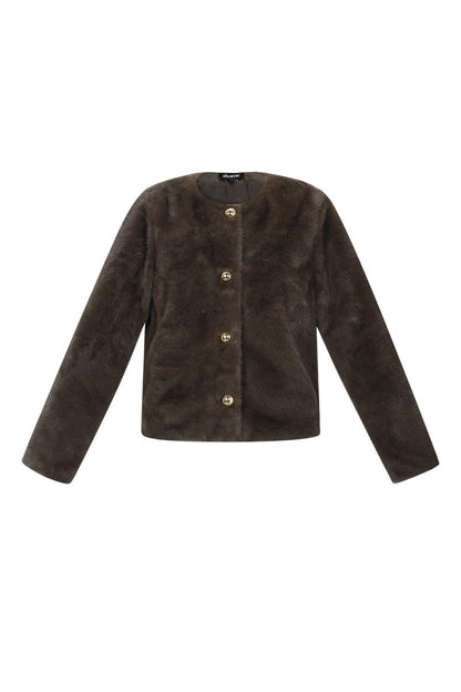 Woven Polyester Fiber Women's Jacket Elegant Solid Color Fall/Winter - Velaris Femme