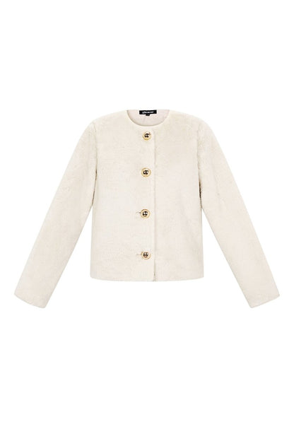 Woven Polyester Fiber Women's Jacket Elegant Solid Color Fall/Winter - Velaris Femme
