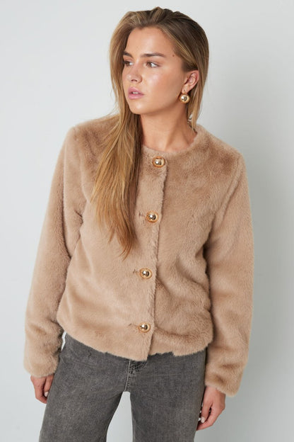 Woven Polyester Fiber Women's Jacket Elegant Solid Color Fall/Winter - Velaris Femme