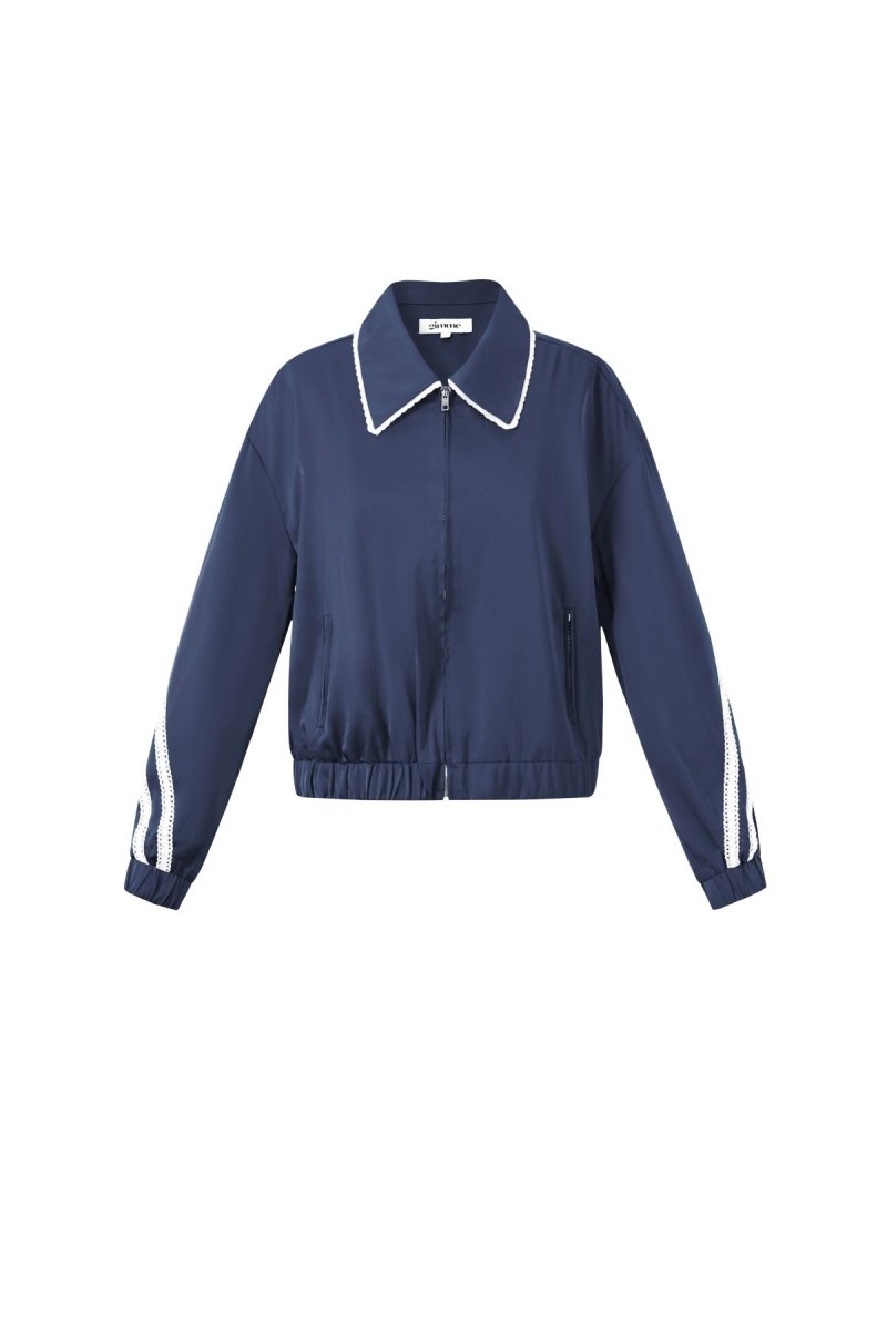 Woven Polyester Fiber Women's Jacket Sporty Color Clash 2 - piece Set - Velaris Femme