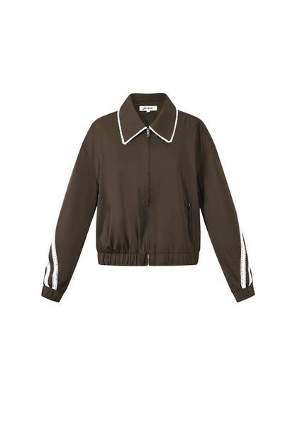 Woven Polyester Fiber Women's Jacket Sporty Color Clash 2 - piece Set - Velaris Femme