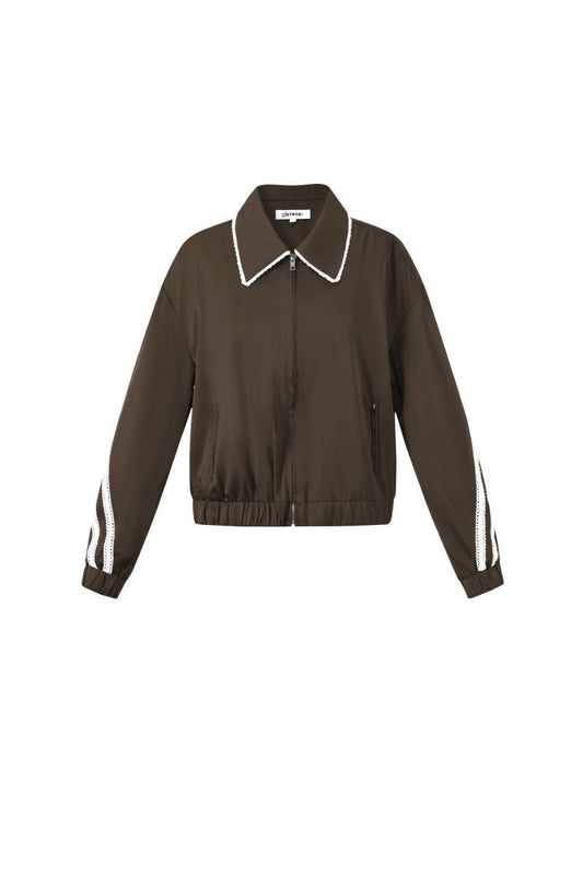 Woven Polyester Fiber Women's Jacket Sporty Color Clash 2 - piece Set - Velaris Femme