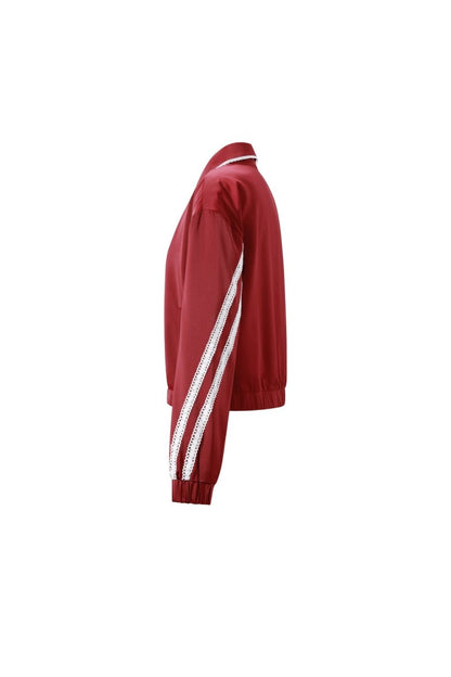 Woven Polyester Fiber Women's Jacket Sporty Color Clash 2 - piece Set - Velaris Femme
