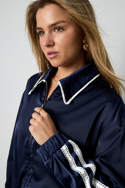 Woven Polyester Fiber Women's Jacket Sporty Color Clash 2 - piece Set - Velaris Femme