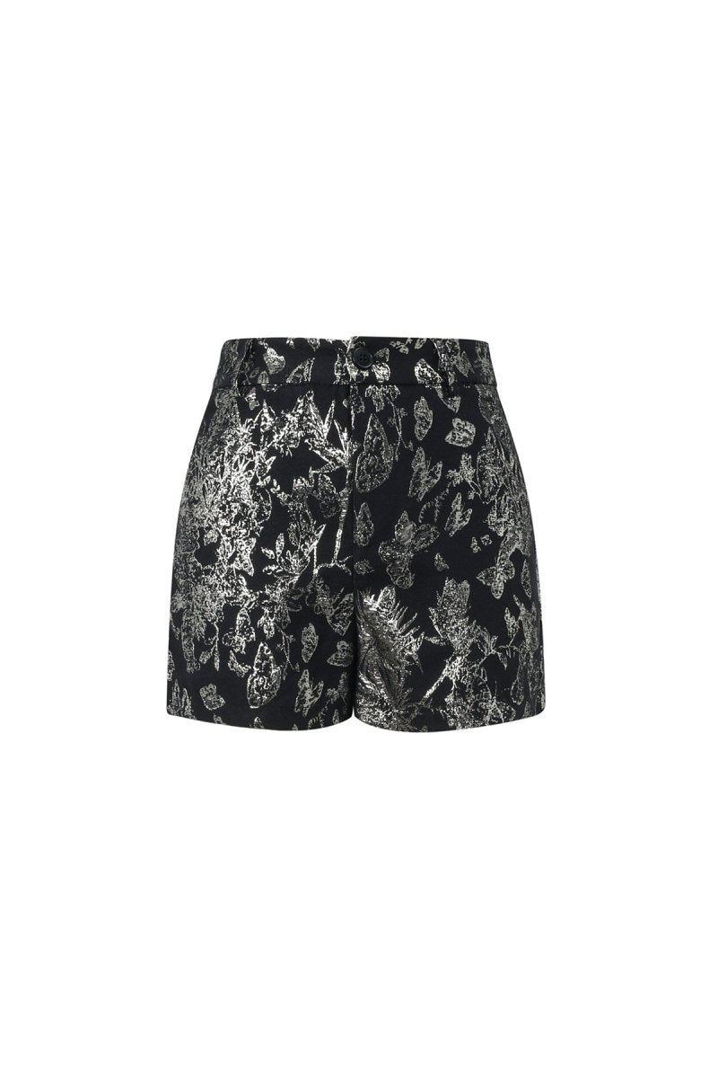 Woven Polyester Fiber Women's Shorts Elegant Floral Print - Velaris Femme