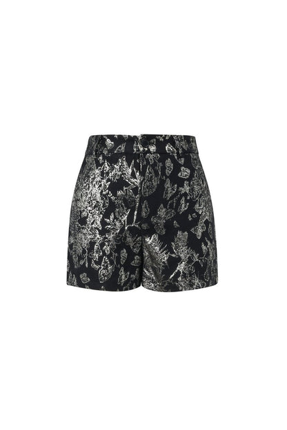 Woven Polyester Fiber Women's Shorts Elegant Floral Print - Velaris Femme