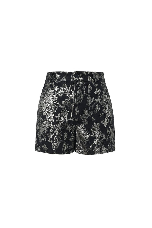 Woven Polyester Fiber Women's Shorts Elegant Floral Print - Velaris Femme