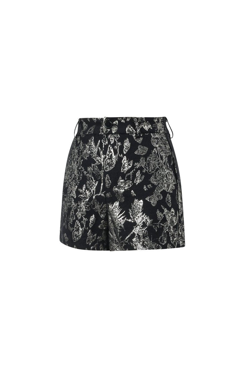 Woven Polyester Fiber Women's Shorts Elegant Floral Print - Velaris Femme