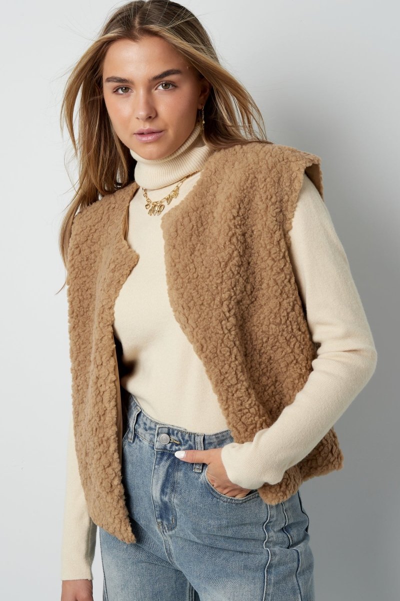 Woven Polyester Fiber Women's Vest Casual Solid Color Fall/Winter - Velaris Femme