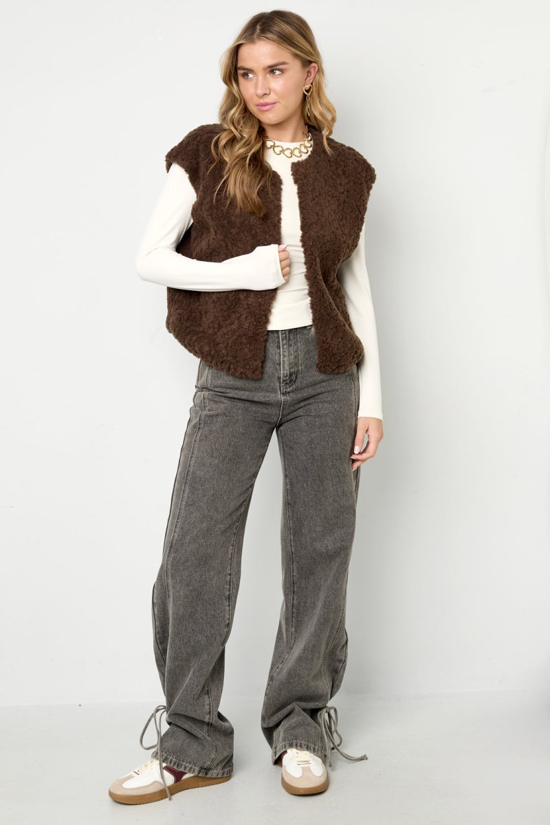 Woven Polyester Fiber Women's Vest Casual Solid Color Fall/Winter - Velaris Femme